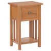 vidaXL Magazine Table with Drawer 35x27x55 cm Solid Oak Wood