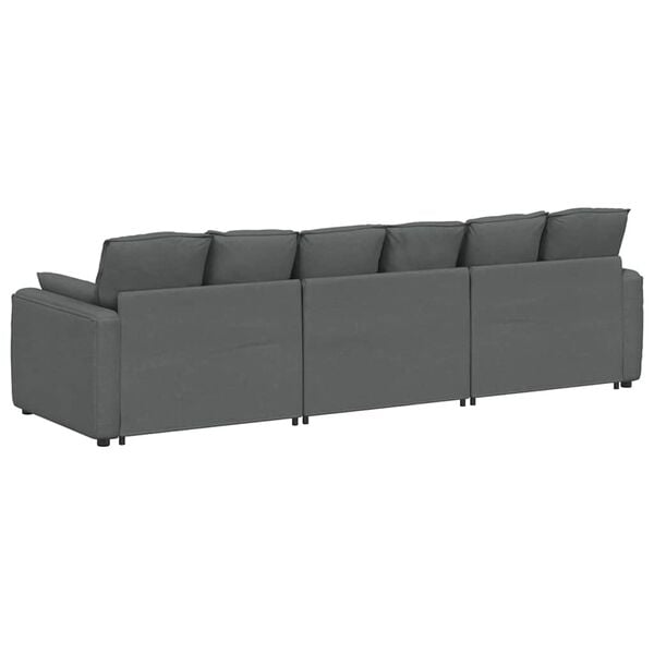 vidaXL Modular Sofa with Cushions Dark Grey