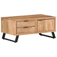 vidaXL Coffee Table 90x50x40 cm Solid Acacia Wood with Live Edges