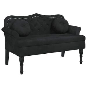 vidaXL Bench with Cushions Black 120.5x65x75 cm Velvet