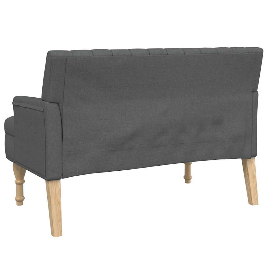 vidaXL Bench with Cushions Dark Grey 113x64.5x75.5 cm Fabric