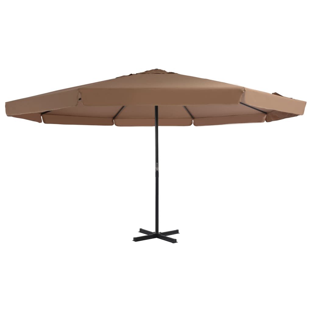 vidaXL Garden Parasol with Aluminium Pole 500 cm Taupe
