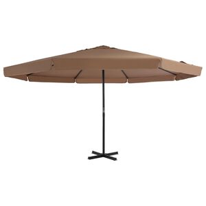 vidaXL Garden Parasol with Aluminium Pole 500 cm Taupe