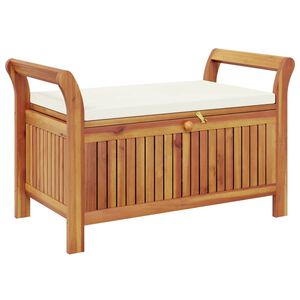 vidaXL Garden Storage Bench with Cushion 91 cm Solid Wood Acacia