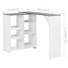 vidaXL Bar Table with Moveable Shelf White 138x39x110 cm