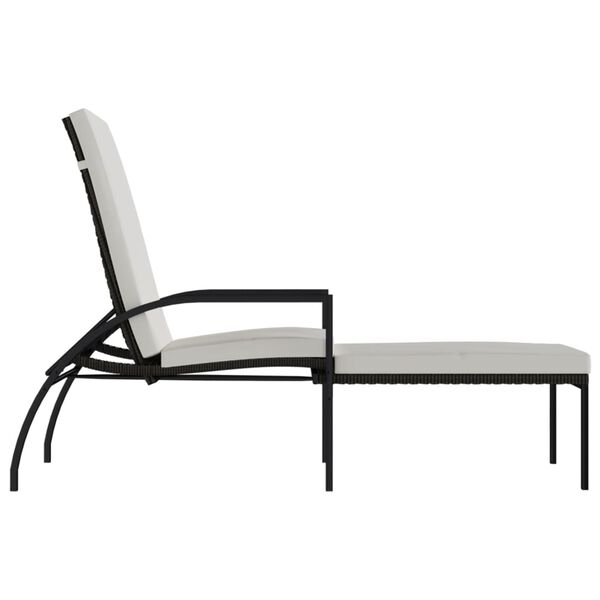 vidaXL Sun Lounger with Footrest PE Rattan Brown