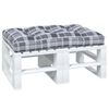 vidaXL Pallet Cushion Grey Check Pattern 120x80x12 cm Fabric