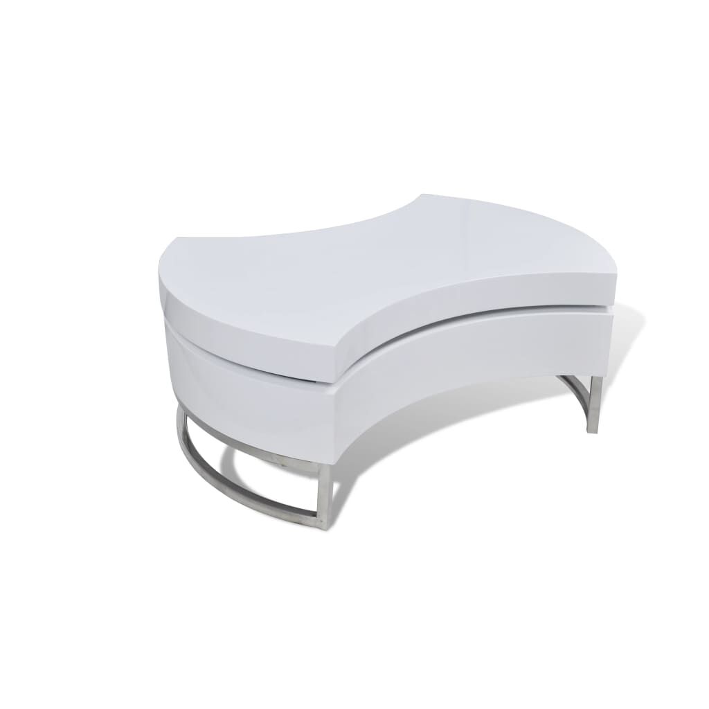 vidaXL Coffee Table Shape-adjustable High Gloss White