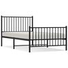 vidaXL Metal Bed Frame without Mattress with Footboard Black 100x190cm