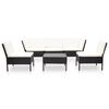 vidaXL 6 Piece Garden Lounge Set with Cushions Poly Rattan Black