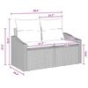vidaXL Garden Sofa Set with Cushion 9 pcs Black Poly rattan