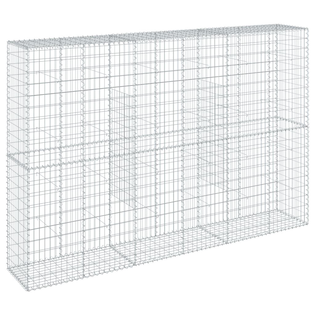 vidaXL Gabion Basket with Cover 300x50x200 cm Galvanised Iron