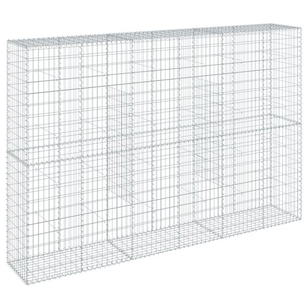 vidaXL Gabion Basket with Cover 300x50x200 cm Galvanised Iron