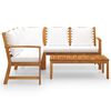 vidaXL 4 Piece Garden Lounge Set with Cushion Cream Solid Acacia Wood