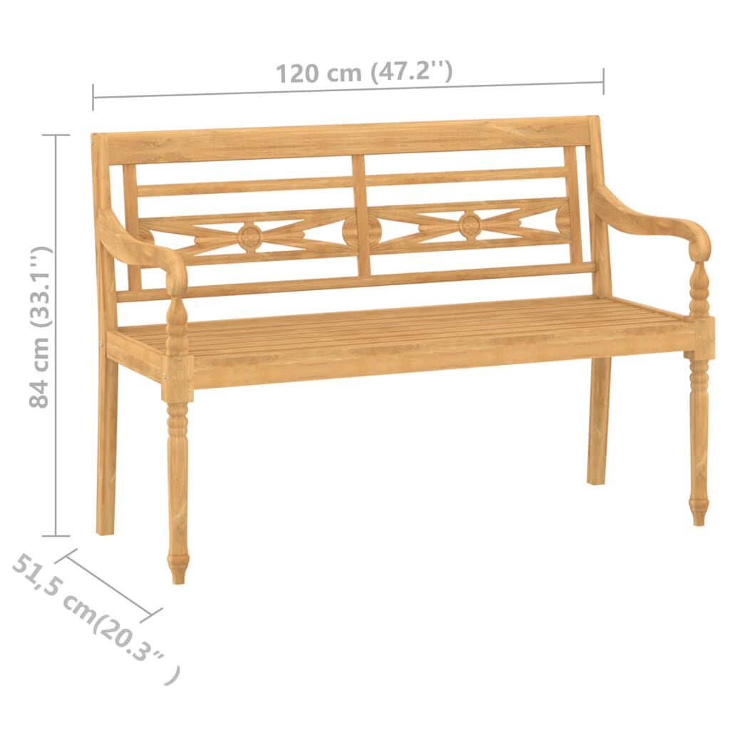 vidaXL 4 Piece Garden Lounge Set with Cushions Solid Teak Wood
