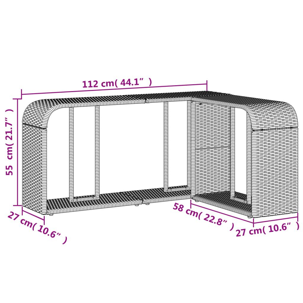 vidaXL Storage Shelves 2 pcs Beige Poly Rattan
