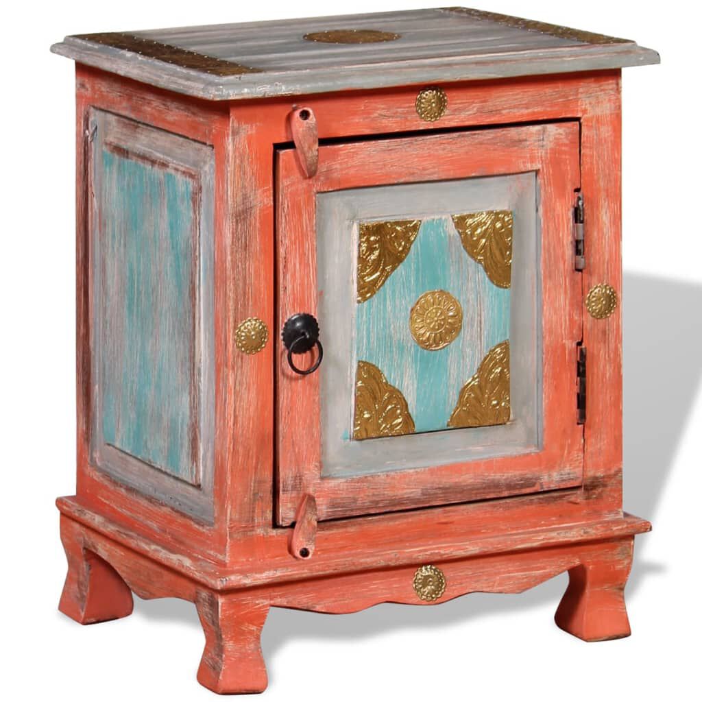 vidaXL Nightstand Solid Mango Wood Orange