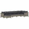 vidaXL 7 Piece Garden Lounge Set with Cushions Grey Poly Rattan