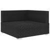 vidaXL Sectional Corner Chair with Cushions Poly Rattan Black