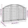 vidaXL Arched Gabion Basket 150x30x80/100 cm Galvanised Iron