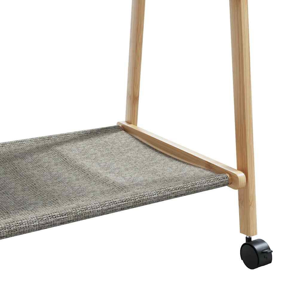 vidaXL Clothes Rack with Shelves and Wheels 106x34x106.5 cm Bamboo