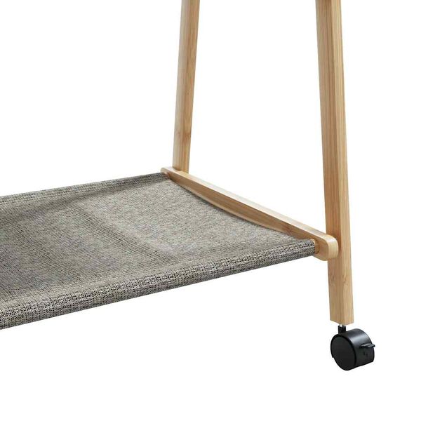 vidaXL Clothes Rack with Shelves and Wheels 106x34x106.5 cm Bamboo