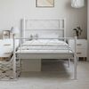 vidaXL Metal Bed Frame without Mattress with Footboard White 100x200cm