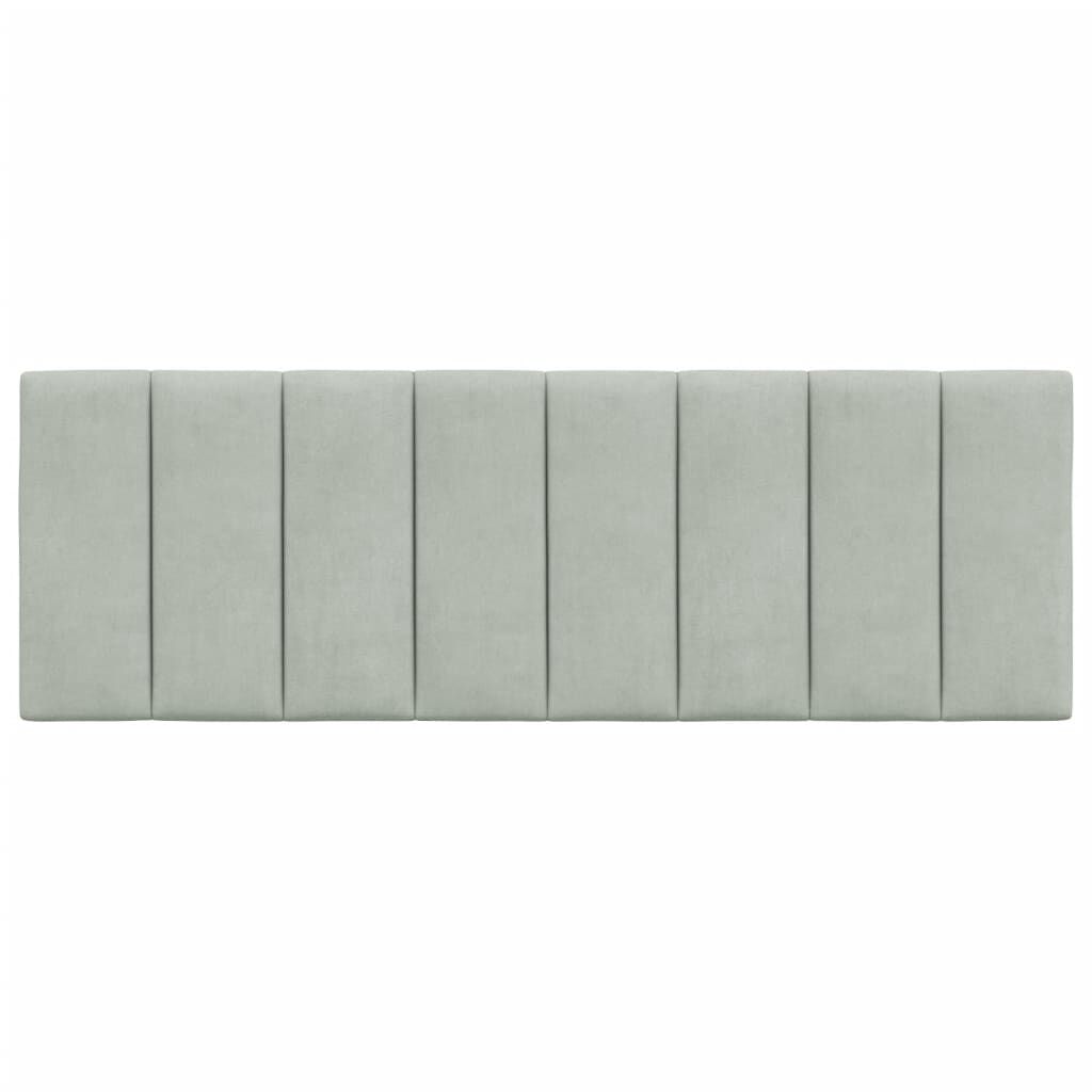 vidaXL Headboard Cushion "Hanko" Light Grey 137 cm Double Velvet