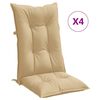 vidaXL Highback Chair Cushions 4 pcs Melange Beige 120x50x7 cm Fabric