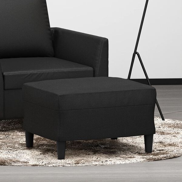 vidaXL Footstool Black 60x50x41 cm Faux Leather
