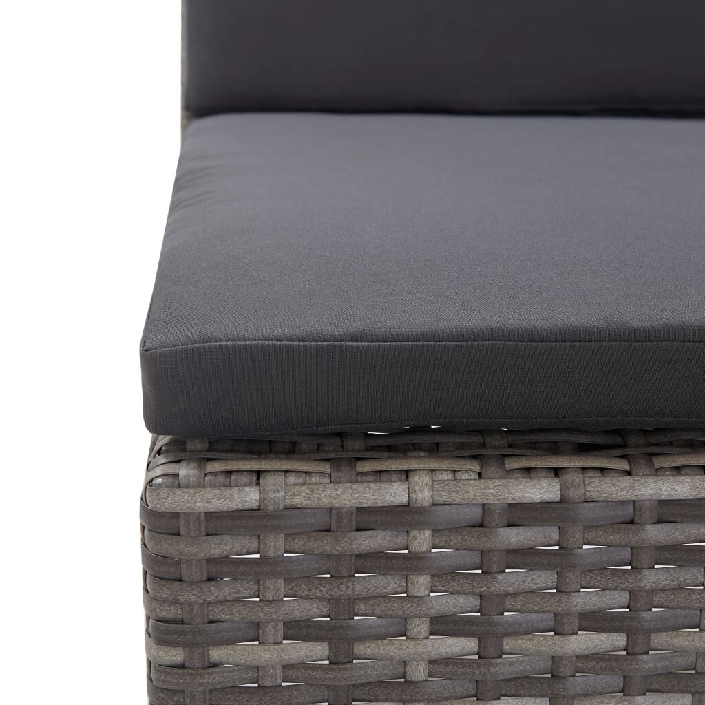 vidaXL 5 Piece Garden Sofa Set with Cushions Poly Rattan Grey