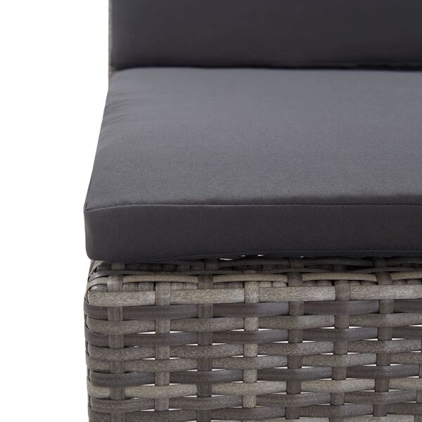 vidaXL 5 Piece Garden Sofa Set with Cushions Poly Rattan Grey