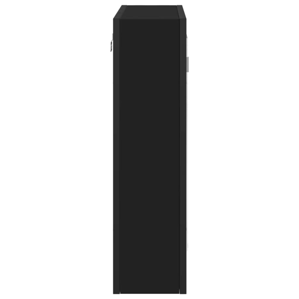 vidaXL Bathroom Mirror Cabinet Black 60x16x60 cm Engineered Wood