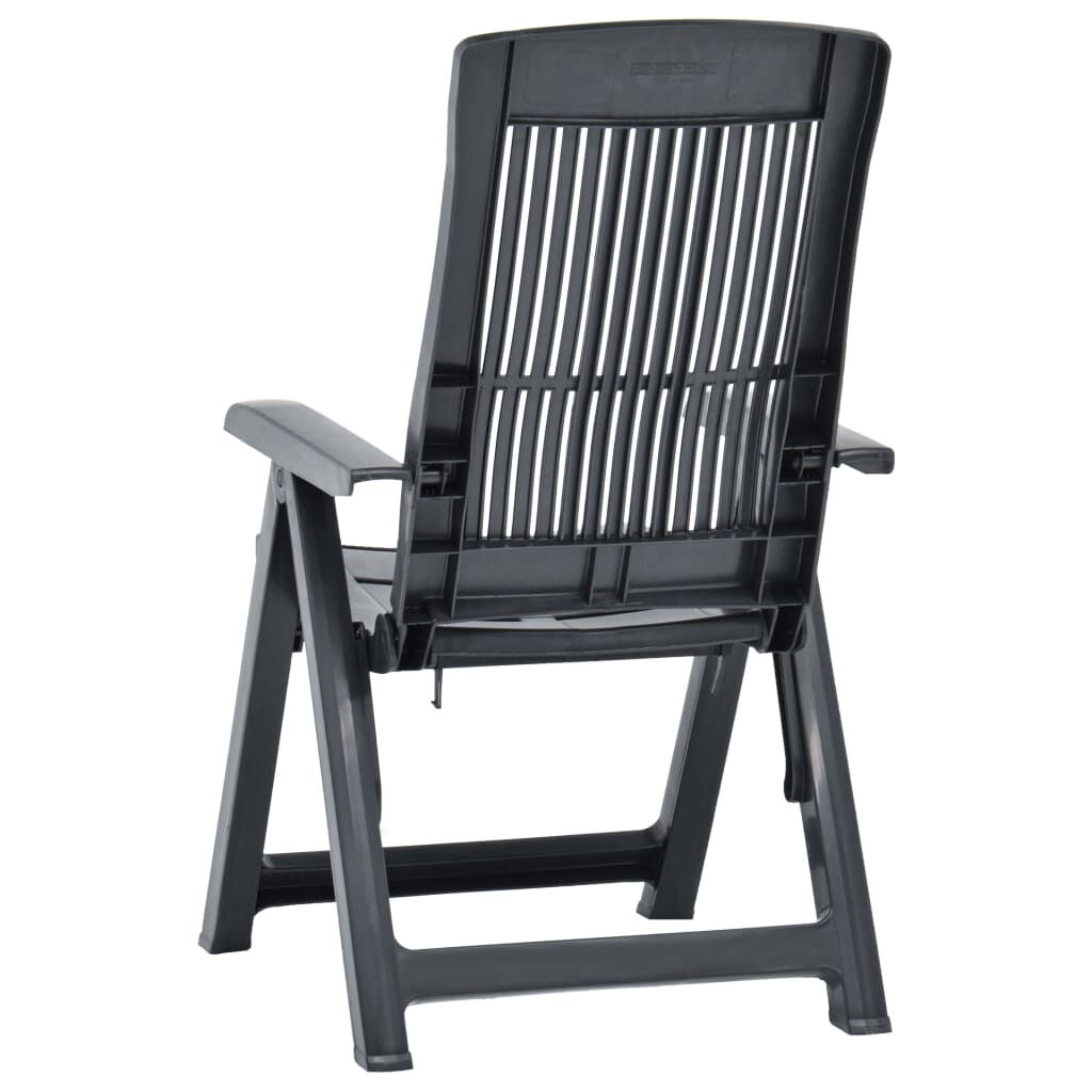 vidaXL Garden Reclining Chairs 2 pcs Plastic Anthracite
