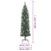 vidaXL Artificial Slim Christmas Tree with Stand 180 cm PVC
