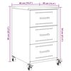 vidaXL Bedside Cabinet Black 36x39x59 cm Steel