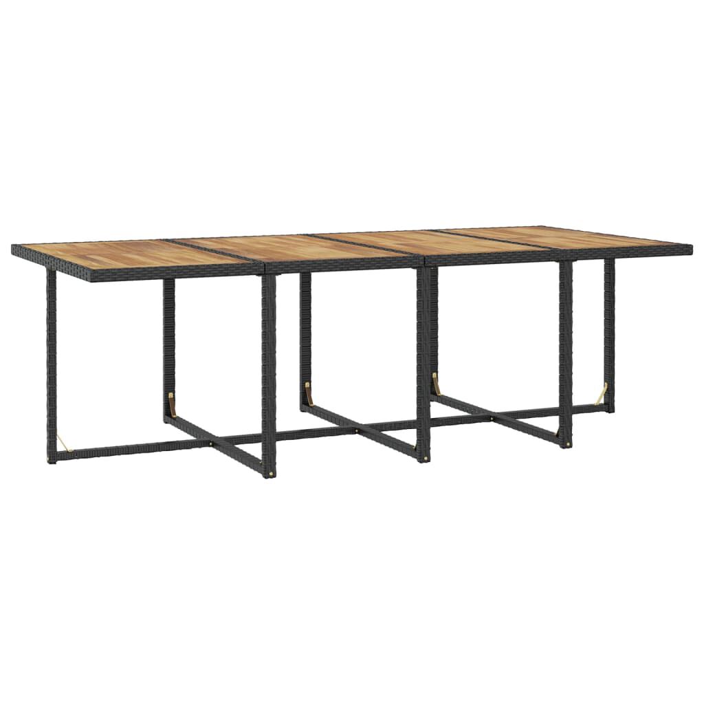 vidaXL 13 Piece Outdoor Dining Set Poly Rattan and Acacia Wood Black