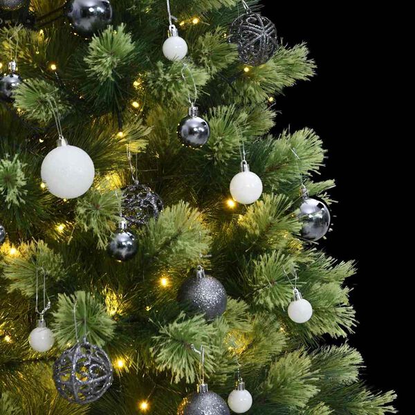 vidaXL Artificial Hinged Christmas Tree 150 LEDs & Ball Set 150 cm