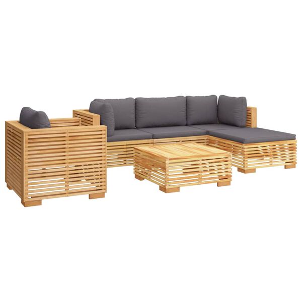 vidaXL 6 Piece Garden Lounge Set with Cushions Solid Wood Teak