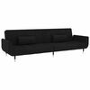 vidaXL 2-Seater Sofa Bed with Two Pillows Black Velvet