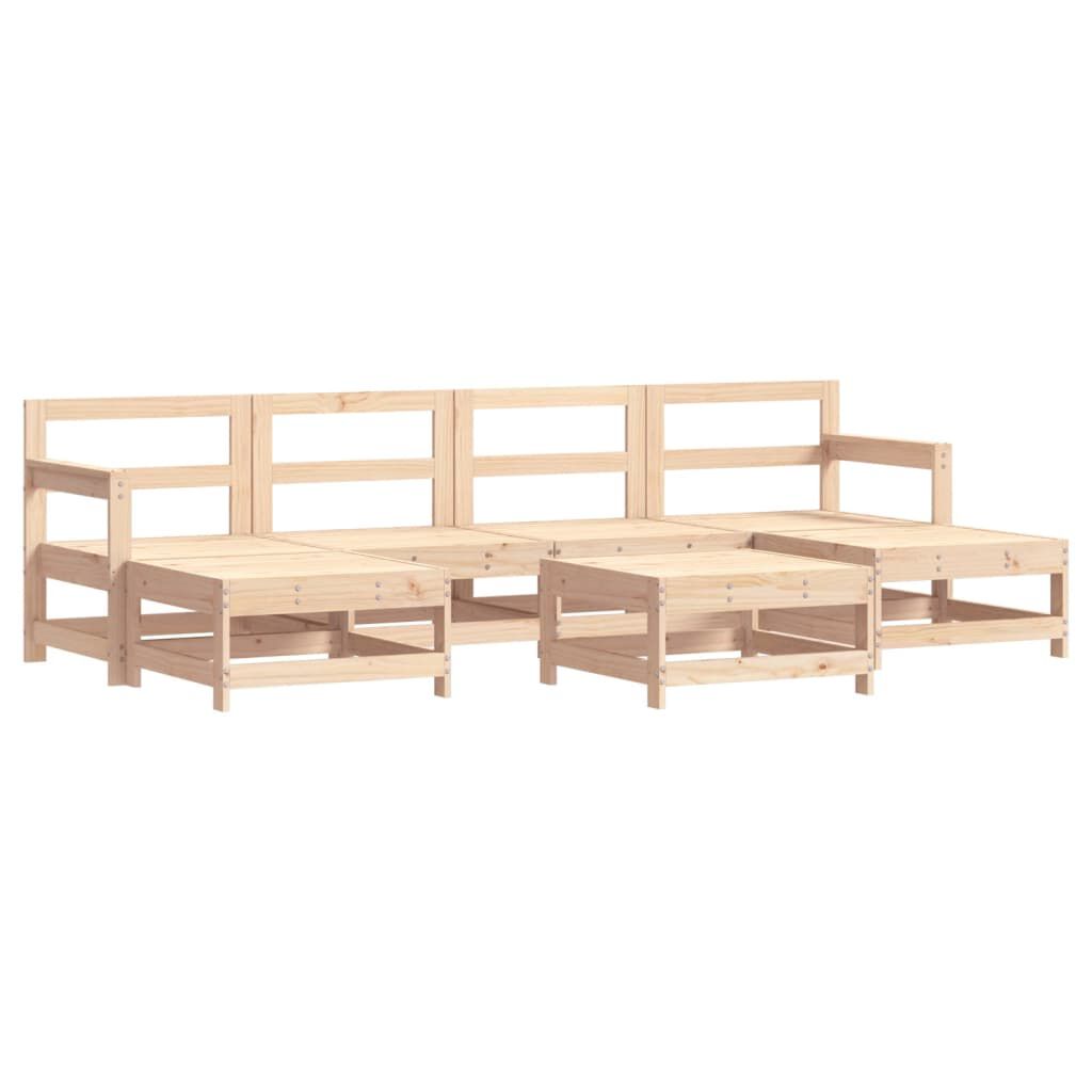 vidaXL 7 Piece Garden Lounge Set Solid Wood Pine