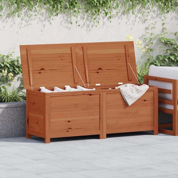 vidaXL Outdoor Cushion Box Brown 150x50x56 cm Solid Wood Fir