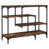 vidaXL Console Table with Shelves Smoked Oak 100x35x75 cm