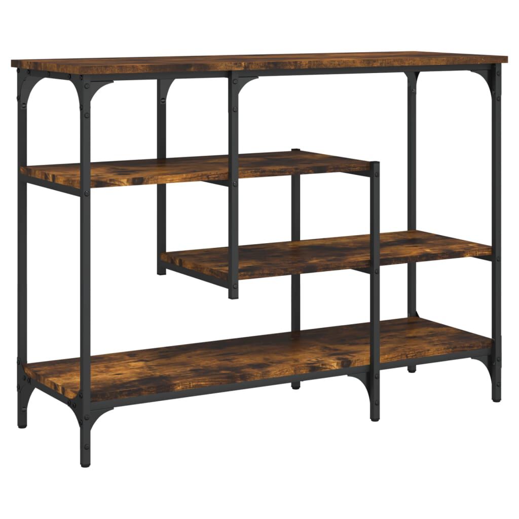vidaXL Console Table with Shelves Smoked Oak 100x35x75 cm