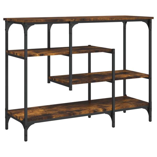 vidaXL Console Table with Shelves Smoked Oak 100x35x75 cm