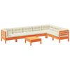 vidaXL 8 Piece Garden Sofa Set with Cushions Wax Brown Solid Wood Pine