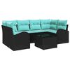 vidaXL Garden Sofa Set Black 55 x 55 x 37 cm Poly Rattan