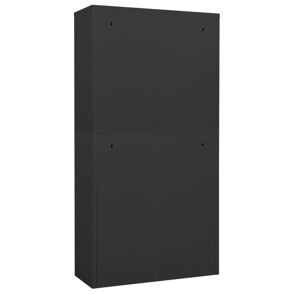 vidaXL Office Cabinet Anthracite 90x40x180 cm Steel and Tempered Glass
