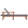 vidaXL Sun Lounger with Cushion Poly Rattan and Solid Acacia Wood Grey