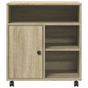 vidaXL Printer Stand with Wheels Sonoma Oak 60x50x67 cm